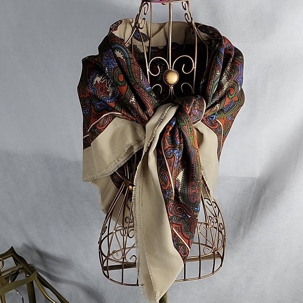 Italian Marco Corsari Square Scarf Eyelash Fringe